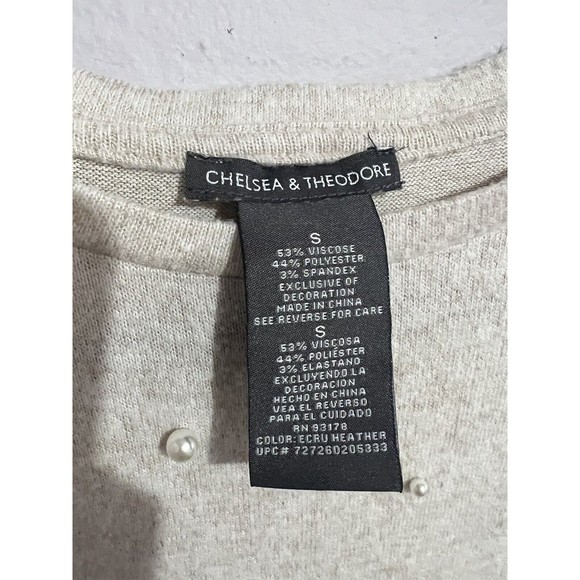 Chelsea And Theodore Pearl Embellished Top. Small. - Picture 6 of 6